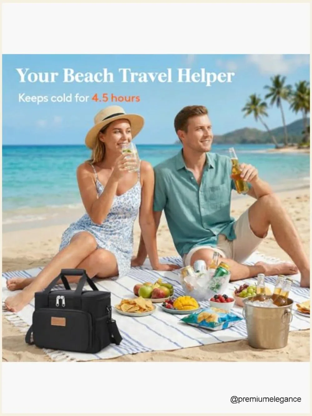 Insulated Lunch Bag 9L Medium Cooler Tote with Shoulder Strap